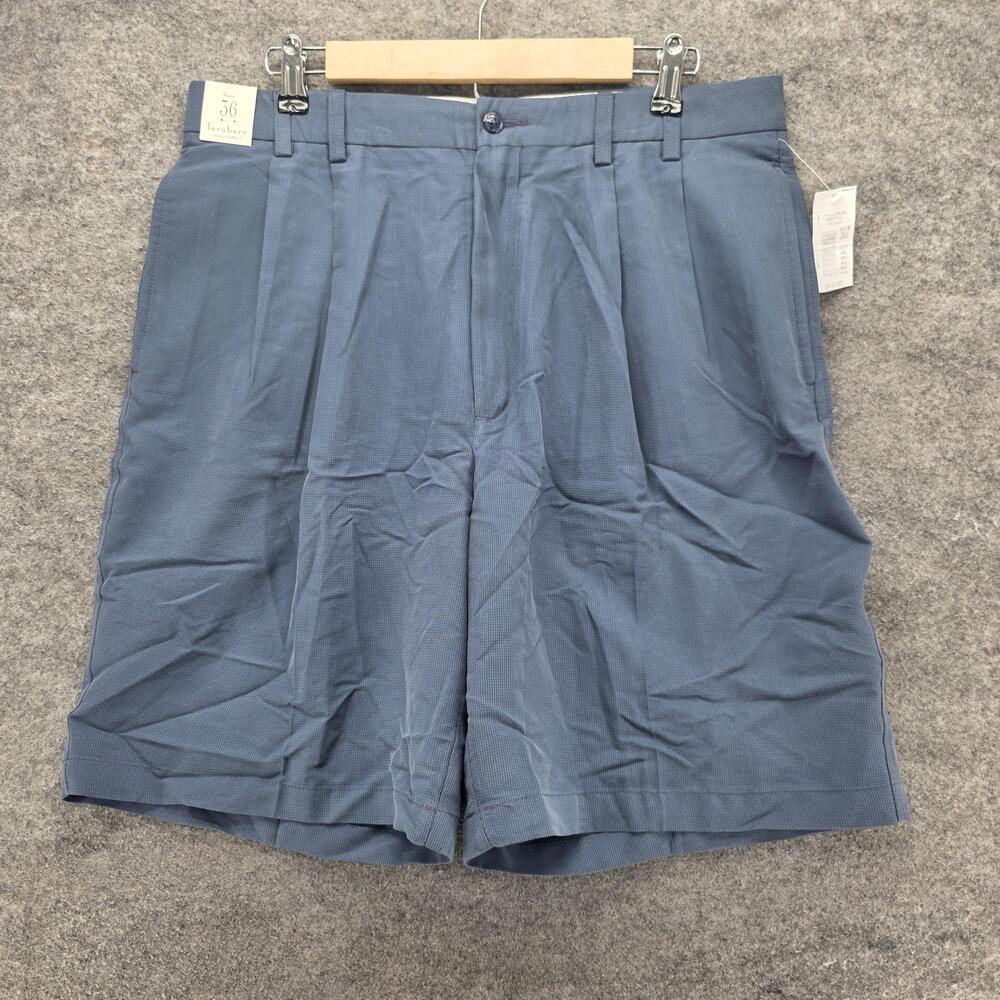 Turnbury Links Shorts Mens 36 Blue Pea Coat Golf Pleated Rayon Blend Casual